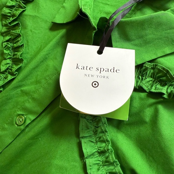 NWT Women's Ribbon Short Sleeve Midi Shirtdress kate spade new york Target Green - Picture 10 of 12